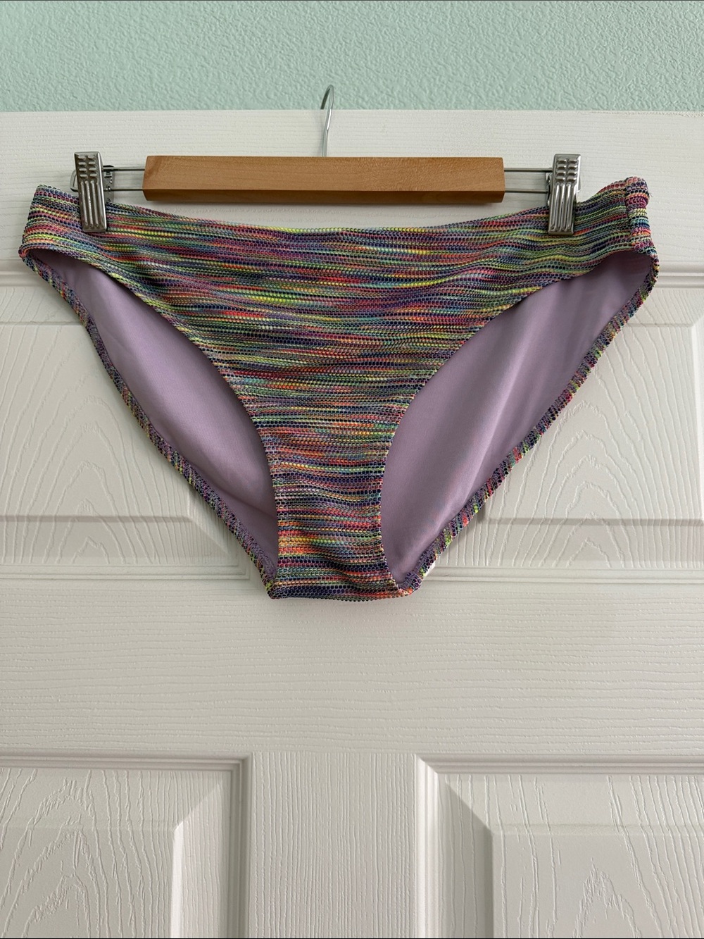 Aerie Spacedye Lavender-Lined Multicolor Ribbed Bikini Bottom